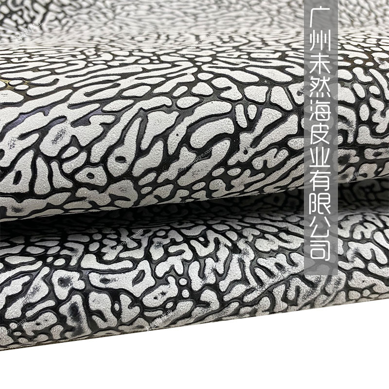 头层牛皮鲨鱼纹双色磨砂鞋面皮箱包家具家装用真皮
