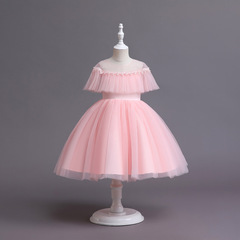 Children's evening gown European and American flower girl princess dress temperament birthday stylish host walk show piano performance dress