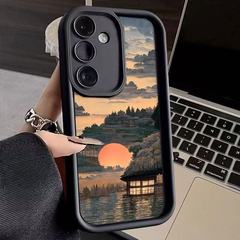 夕阳流水适用三星S25至尊手机壳GalaxyA35/新款A55元气壳ins风A16