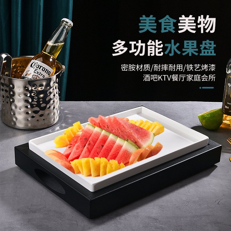 Bar KTV Plato de frutas Plato de bocadillos Plato de frutas de plástico de melamina de imitación de porcelana comercial Bocadillos de camping creativos Plato de bocadillos