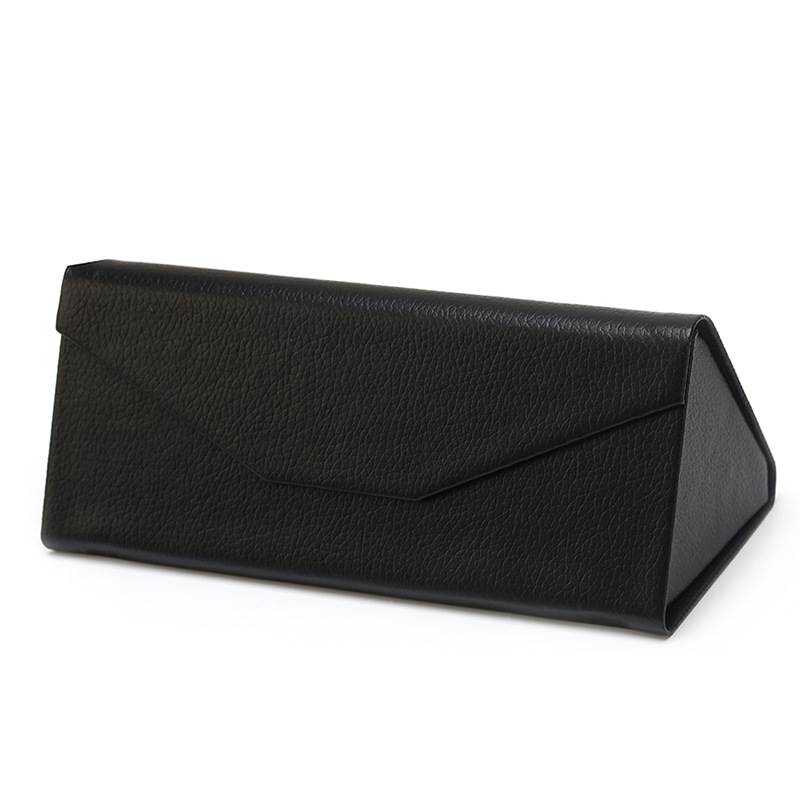 Moda simple PU caja de gafas de cuero negro de alta gama caja de almacenamiento de gafas de protección exquisita caja de gafas de viaje