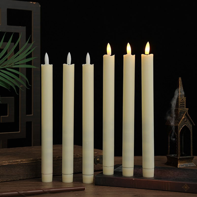 Luz de vela de varilla larga led boca de onda bala control remoto vela electrónica boda boda Navidad vacaciones luces decorativas