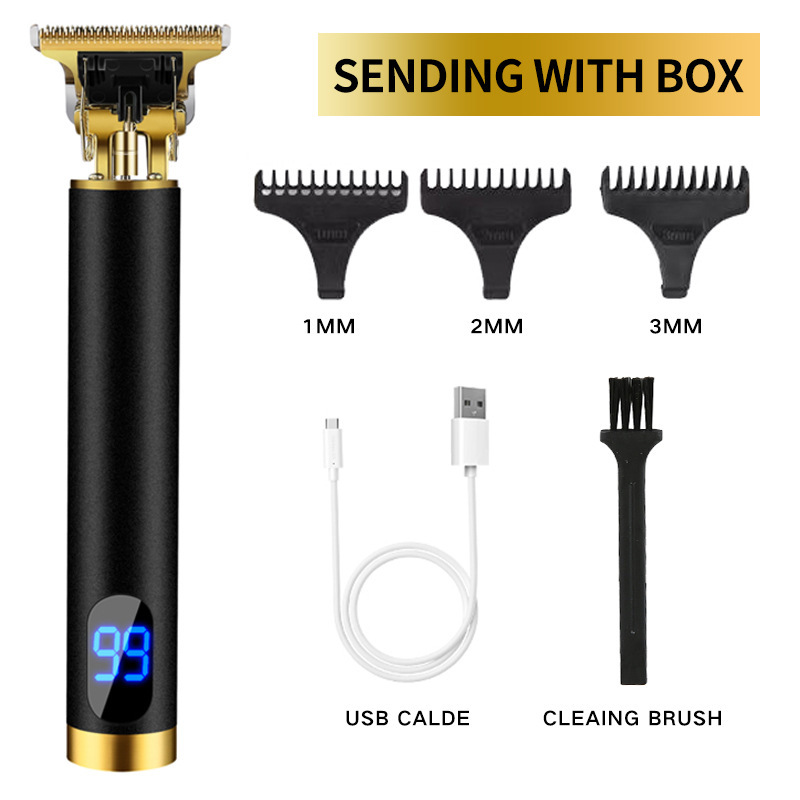 T9 Buda cabeza eléctrica Clipper empuje blanco gradiente aceite cabeza empuje tijeras cabeza profesional peluquería tallado Clipper grabado pelo Clipper