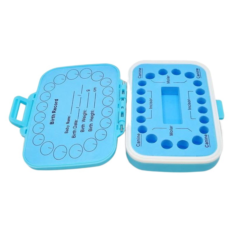 Azul pezón caja bebé pelo fetal colección plástico niños y niñas diente casa de almacenamiento regalo transfronterizo comercio exterior al por mayor