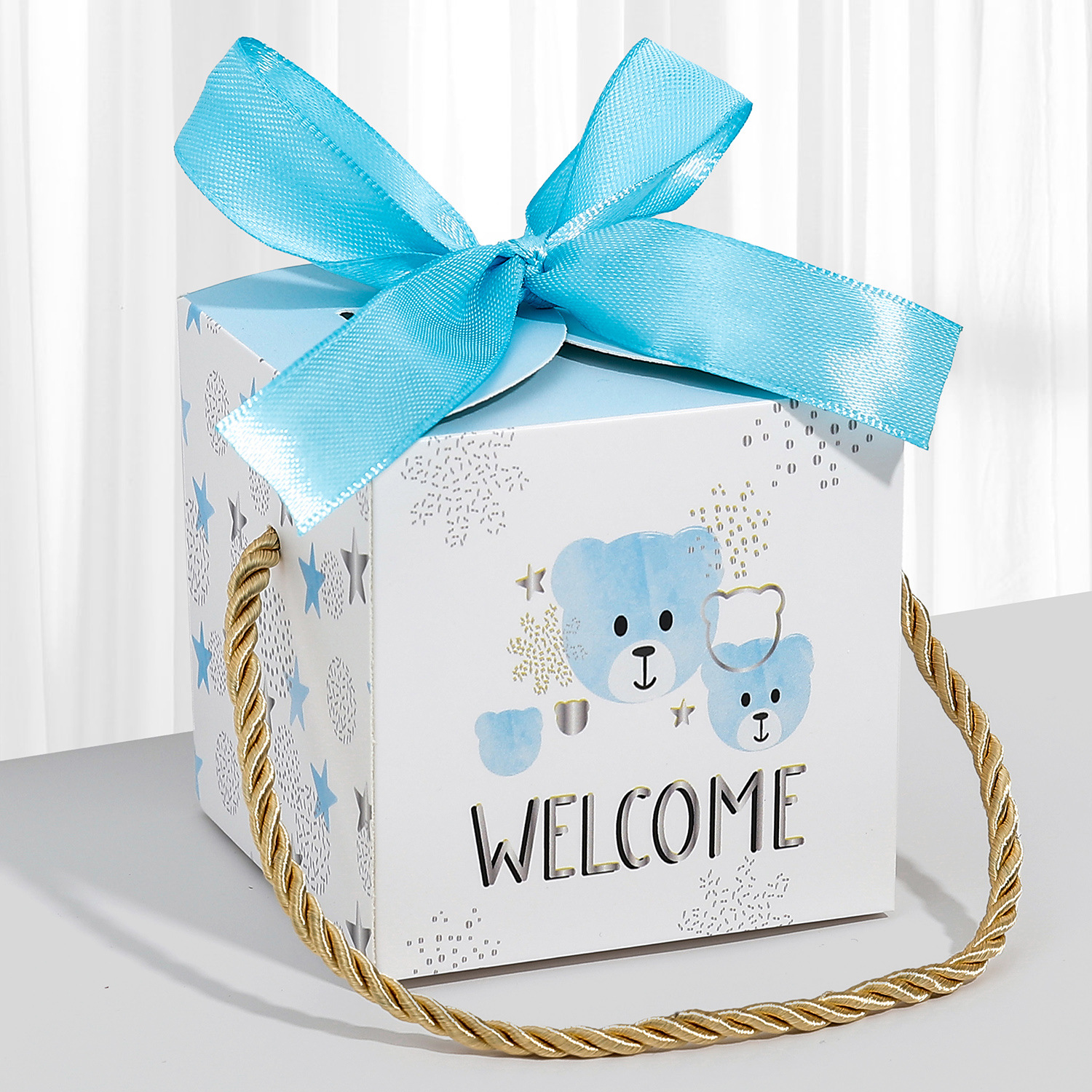 Caja de dulces de oso bebé luna llena caja de regalo de mano caja de embalaje caja de regalo de regalo de cumpleaños caja de regalo de mano