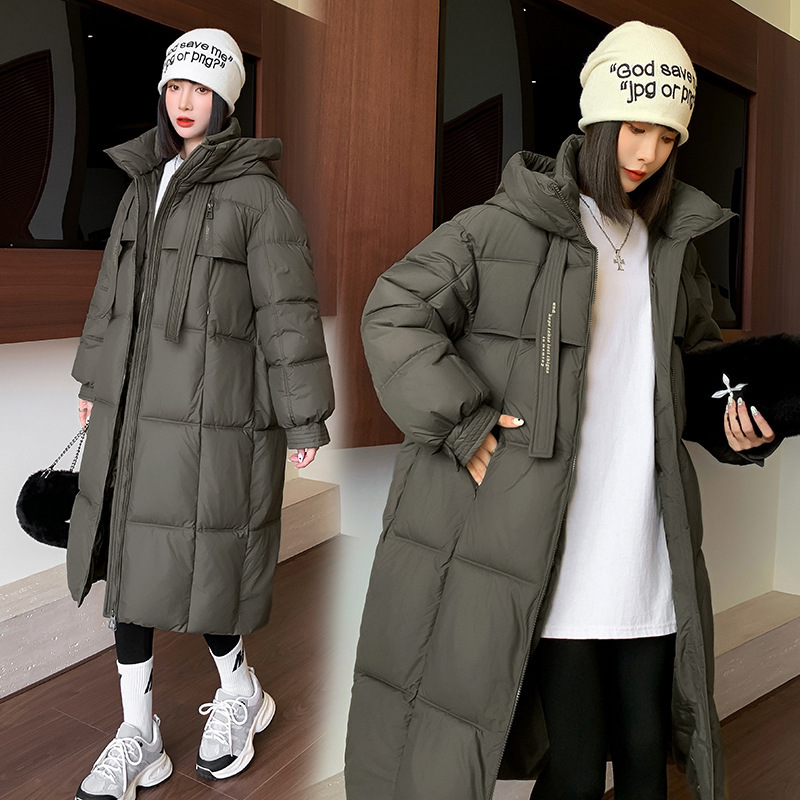 2025 invierno de nuevo algodón chaqueta de algodón para damas largo y grueso chaqueta de algodón suelta a prueba de frío chaqueta de algodón de pan caliente