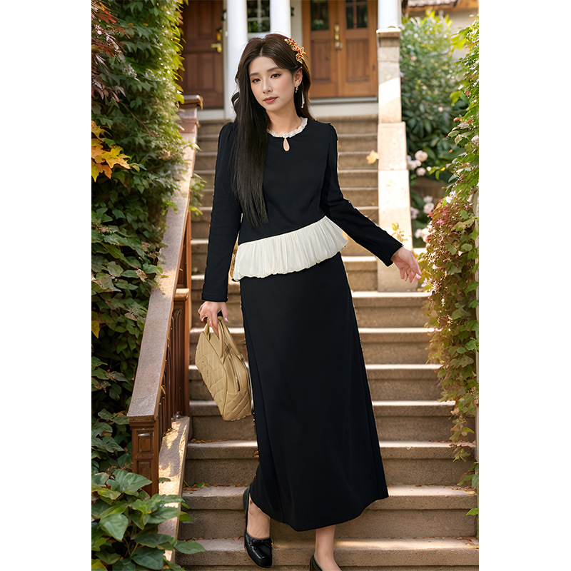 【云朵】大码女装2025秋冬雅丹风套装连衣裙胖妹妹感两件套