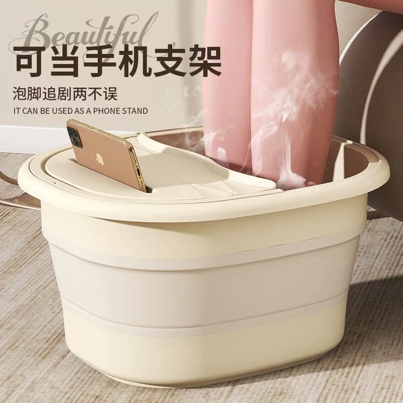 Foldable handheld tub for home use, thermos, massager, increased thickness