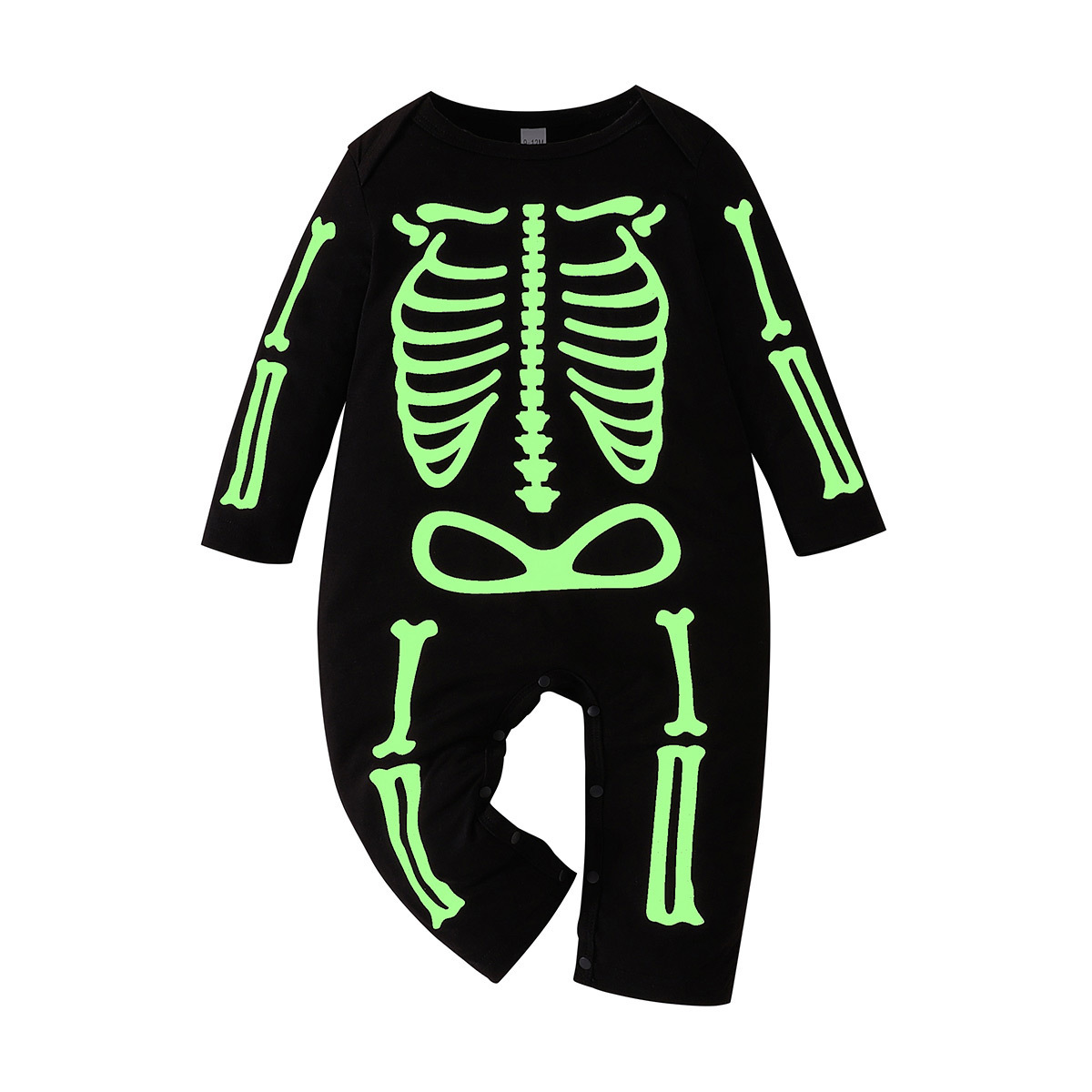 Spring and Autumn Baby Halloween Character Dress Up Fashion Night Light Skeleton jumpsuit_voghion.com