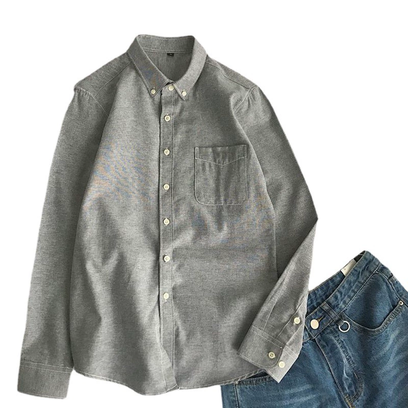 Мужская рубашка-оксфорд для повседневной носки, с длинным рукавом, весна-лето, мужская одежда, производство и оптовая продажа на Amazon