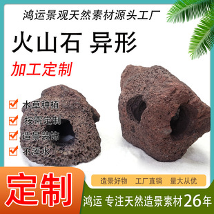 Landscaping Stone Decoration Processing, Custom Drilling, Volcanic Stone, Special-Shaped Aquatic Plant Planting, Rock Aquarium Landscaping, Shrimp Tank Breeding