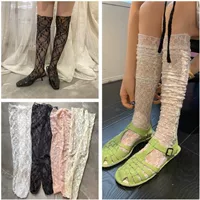 Корейские сетчатые Красные эластичные кружевные гольфы, высокие чулки, ворсовые носки, живые дрожащие, поколение оптовых продаж