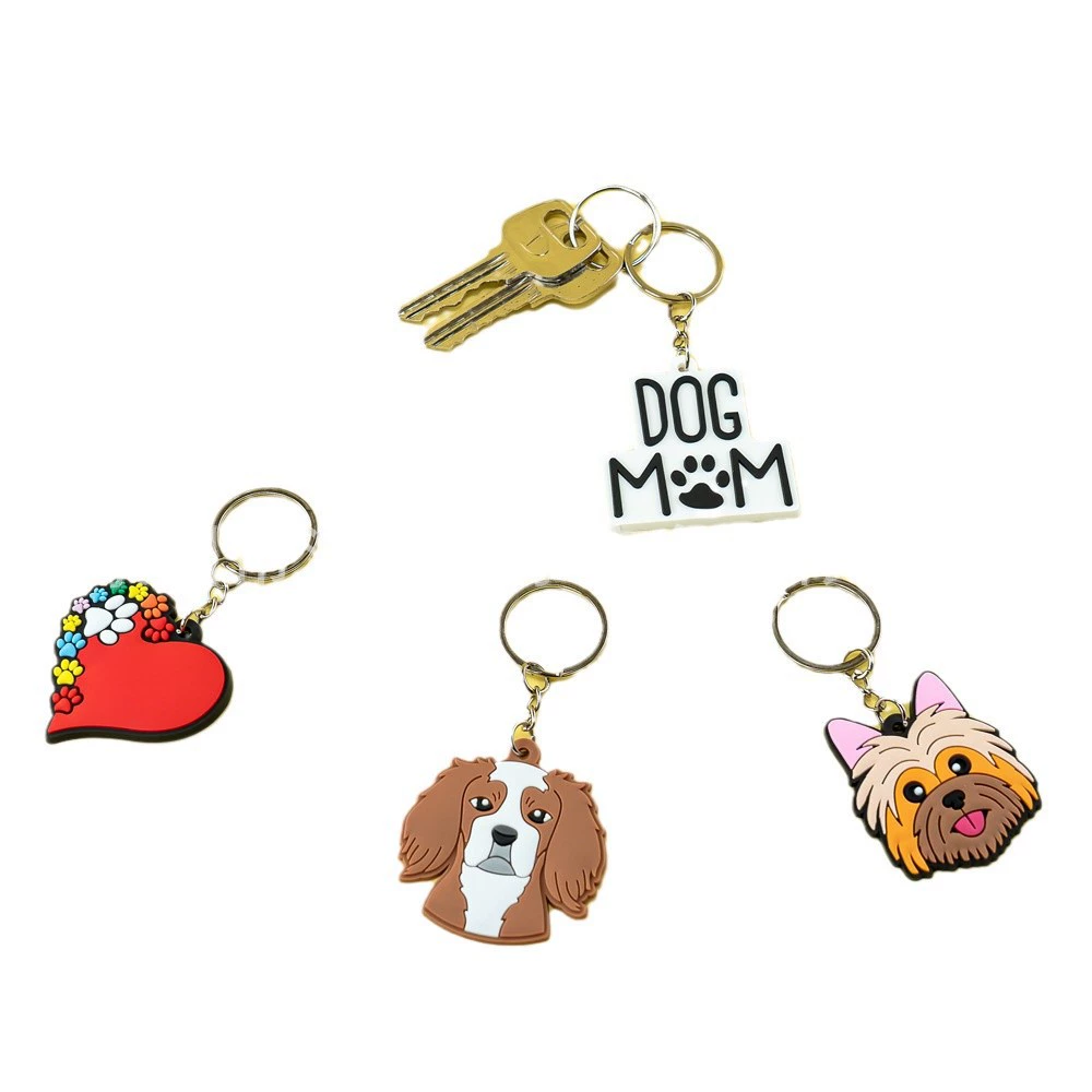 Cartoon keychain PVC from soft rubber, car keys for keys with zipper, key bag, bag decoration, pendant