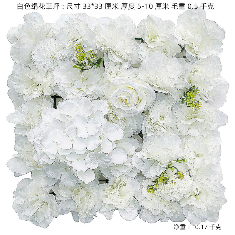 Flor artificial pared Fondo pared flor artificial Rosa cabeza plástico flor decoración boda seda flor arco Studio imagen pared