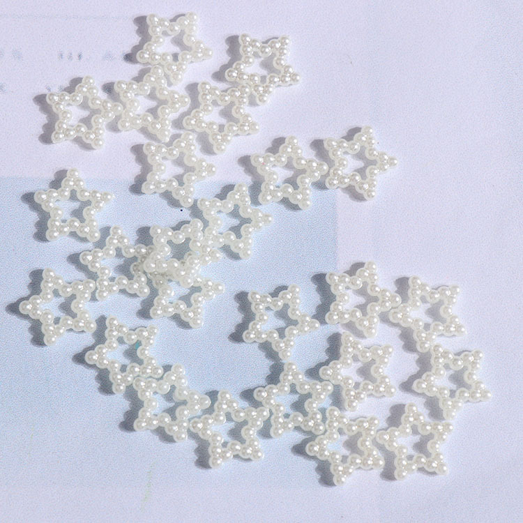 ABS imitación de perlas de fondo plano perlas de forma especial amor flocos de nieve DIY móvil belleza material de decoración de Navidad