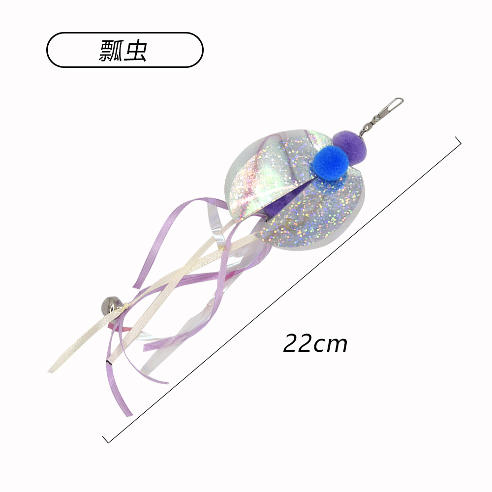 Resumen transfronterizo nueva mascota gato juguete gran pez volador cabeza de reemplazo divertido gato palo de juguete de felpa caña de pescar cabeza de reemplazo