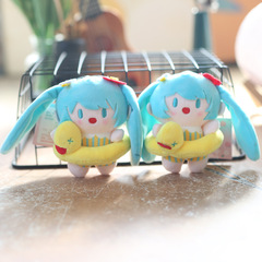 ネット赤かわいい萌え水泳圏初音ミクストラップぬいぐるみ公仔バッグ掛けキーホルダー人形人形