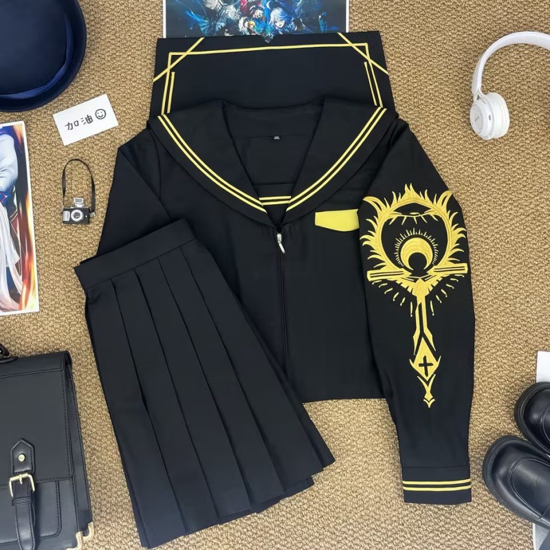 오리지널 디자인 일본 JK 유니폼 악마의 눈 나쁜 소녀 다크 스타일 선원 세트 대학 스타일 클래스 세트 세트