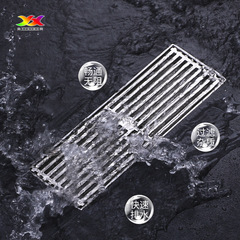 304 stainless steel long floor drain, bathroom thick stainless steel long rectangular anti-insect floor drain DN50 engineering floor drain