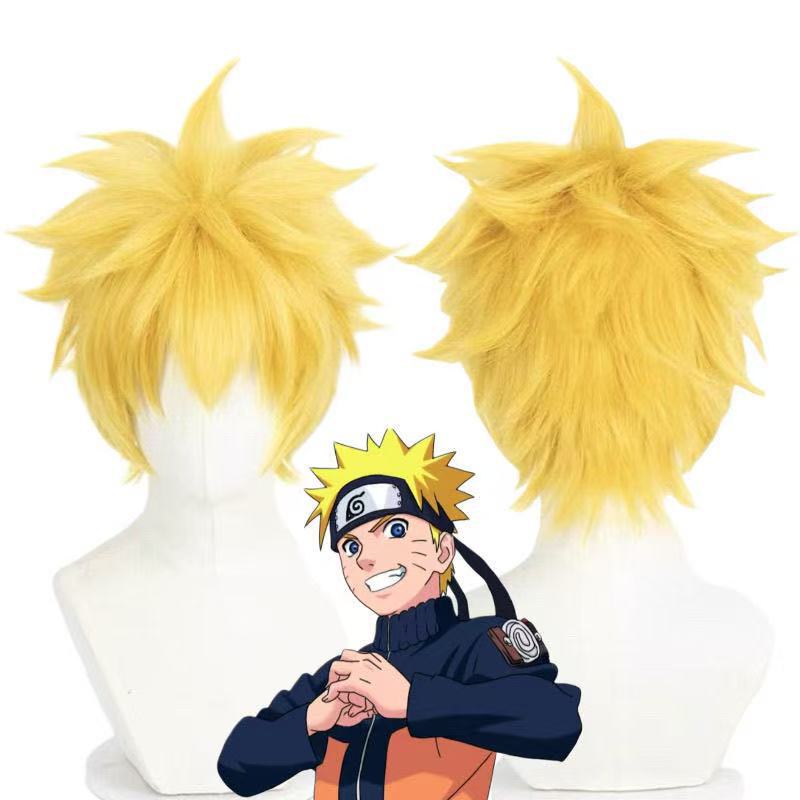 Silk Yue Naruto Uzumaki Naruto Cos Wig Reverse Short Hair Wig Cosplay Two-Dimensional