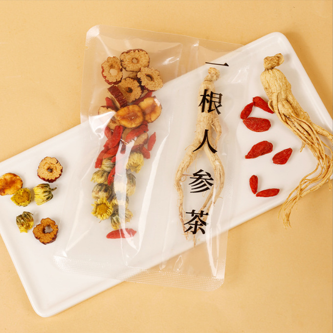 One Stick Ginseng Goji Chrysanthemum Tea with Luo Han Guo Sugar-Free Cold Brew Herbal Blend 10g in use