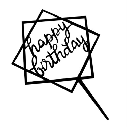 Acrylic happy birthday cake decoration ornaments card creative cake baking ornaments card cake card essence