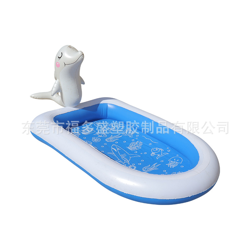Amazon inflatable fountain children's water play toy dolphin swimming pool game sprinkler pup water spray pad