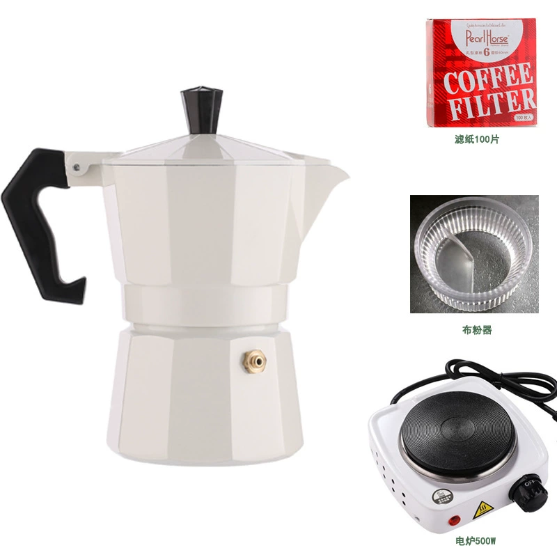Mocha горшок с электрической плитой пакет кофе горшок с 500W небольшой электрической плитой ткань порошок фильтр бумаги набор