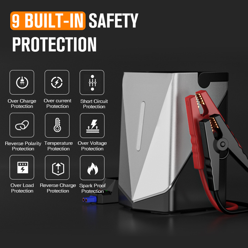 Cross-Border Gf-01 Car Emergency Jump Starter with Air Pump + Blower All-In-One Machine 12V Multi-Function Power Bank