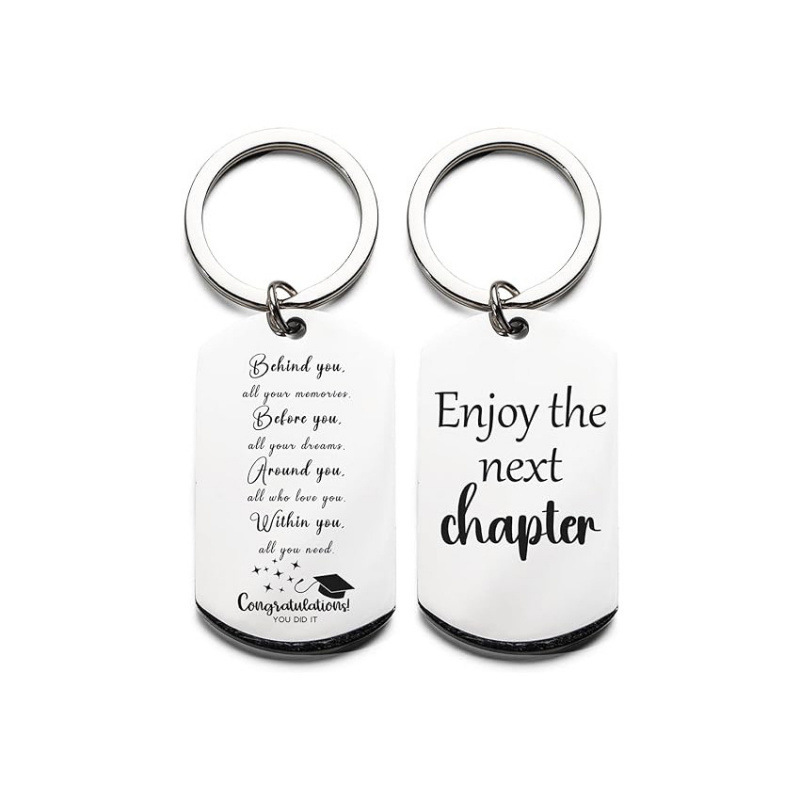 2024 Graduation Congratulation Laser Engraved Keychain for Son, Daughter, His Class, Her Class, University