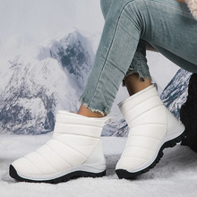 2023新款冬季雪地靴女中筒防水防滑保暖棉鞋厚底加绒加厚棉靴大码