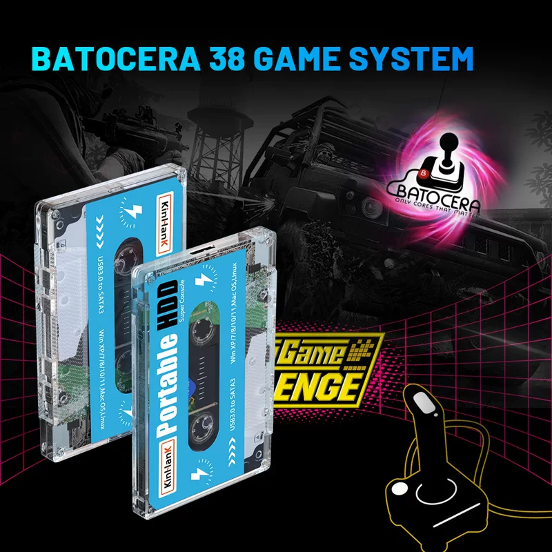 Трансграничный игровой жесткий диск 500 ГБ Batocera Plug-and-Play механическая мобильная игровая ретро-консоль