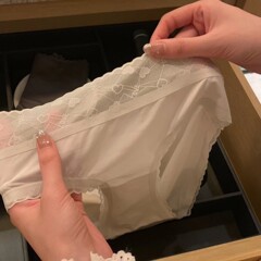 蠶絲愛心面膜褲 冰絲無痕透氣超薄女士中腰三角褲女純棉底擋短褲