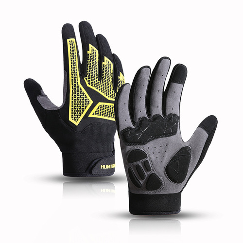 Outdoor sports cycling gloves for men and women in spring and summer sun protection, non-slip, shock absorption and wear-resistant touch screen bicycle long finger gloves