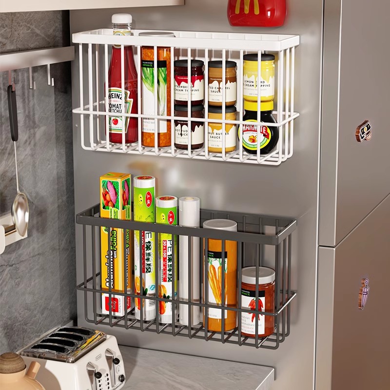 Refrigerator Shelf Side Storage Kitchen Gap Spice Artifact Preservation Bag Hanging Basket Door Magnetic Storage Rack