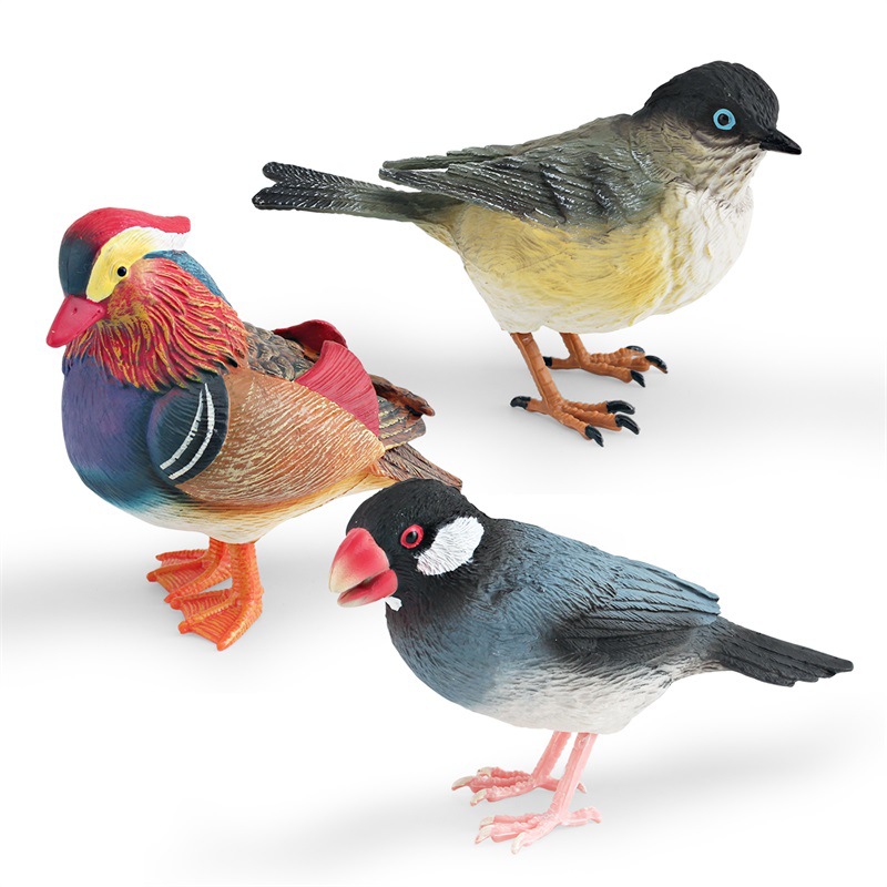 Simulación transfronteriza de aves modelo animal de pájaros flamencos, gorriones, papillones, juguetes de decoración estática