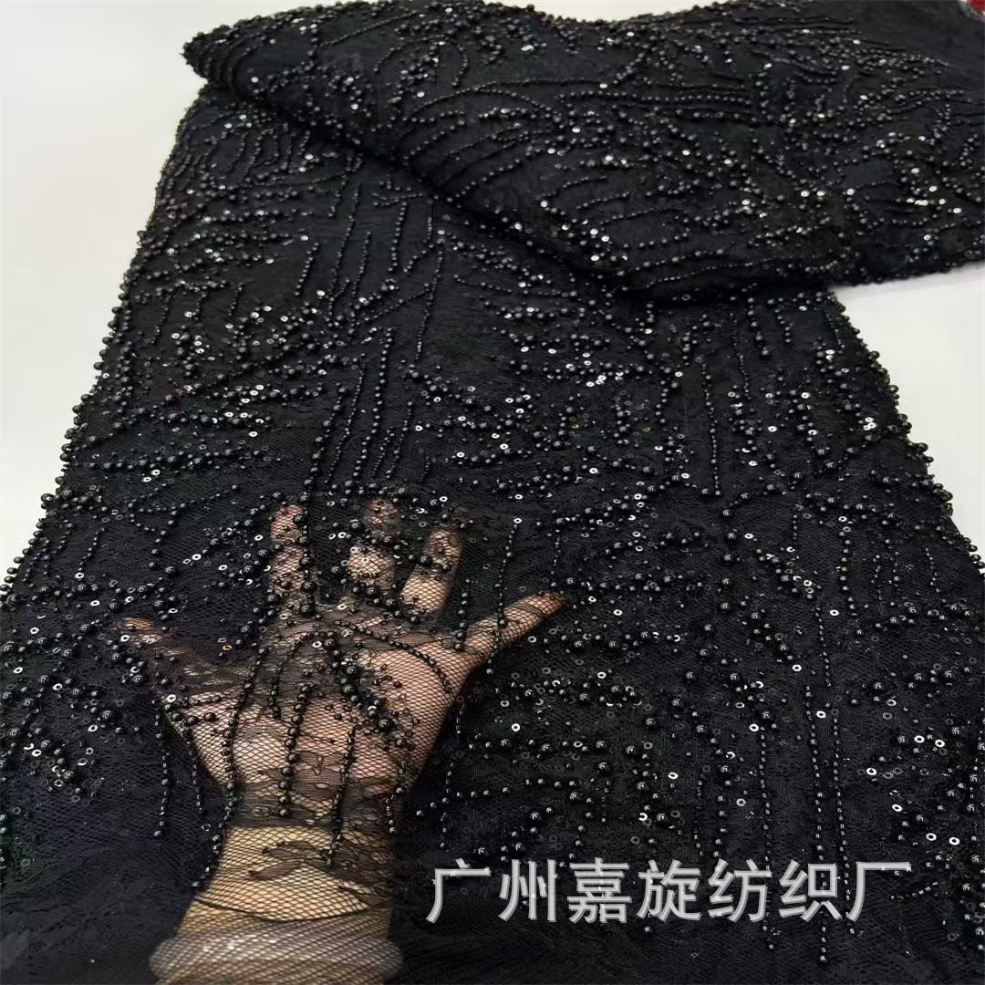 5 yardas teñidas hojas esquinillas burbujas bordadas de perlas europeas y americanas tela bordada encaje vestido de boda falda tela de vestido de escenario
