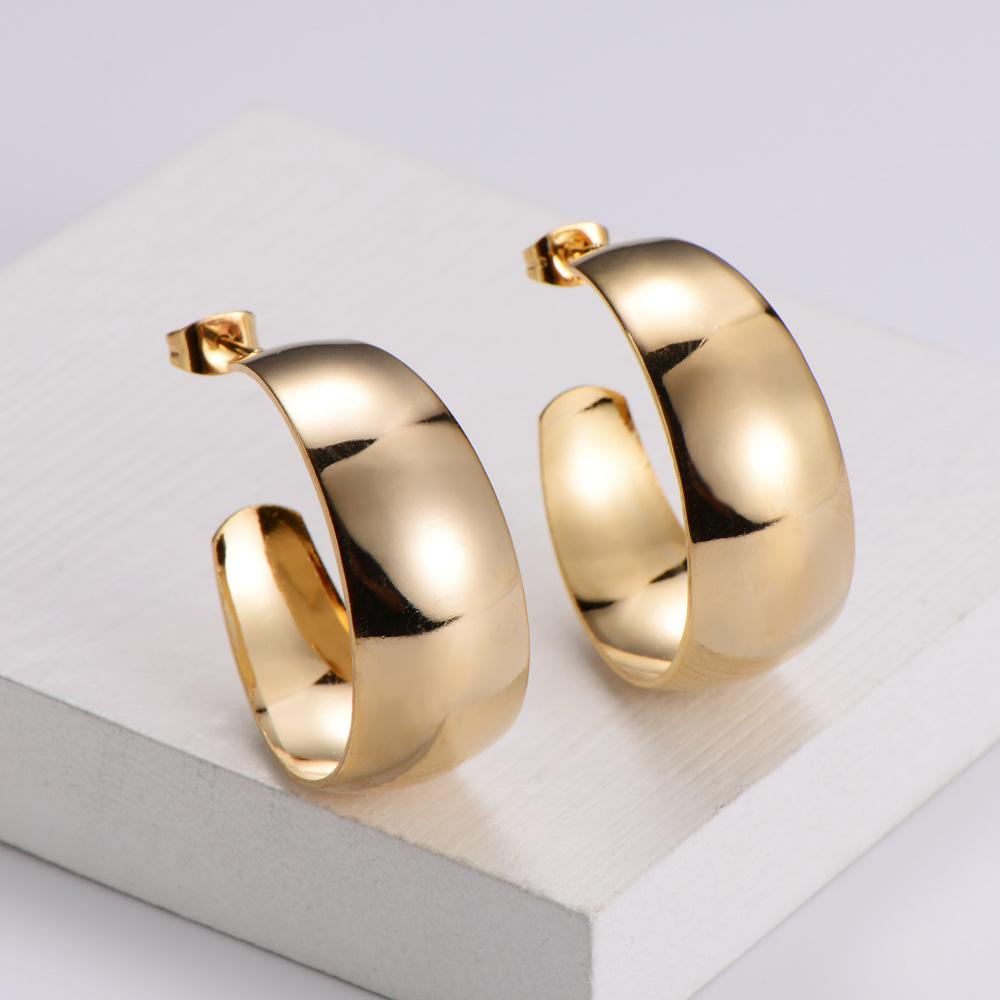 Simple Style Geometric Polishing Stainless Steel No Inlaid 18K Gold Plated Earrings display picture 6