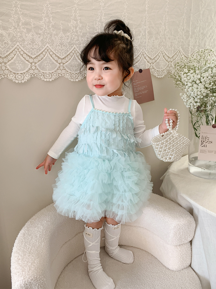 Ropa para niños de caña de pera Camisa de fondo para niñas 2025 primavera nuevos niños Camiseta casual coreana Top Ropa de bebé para niñas