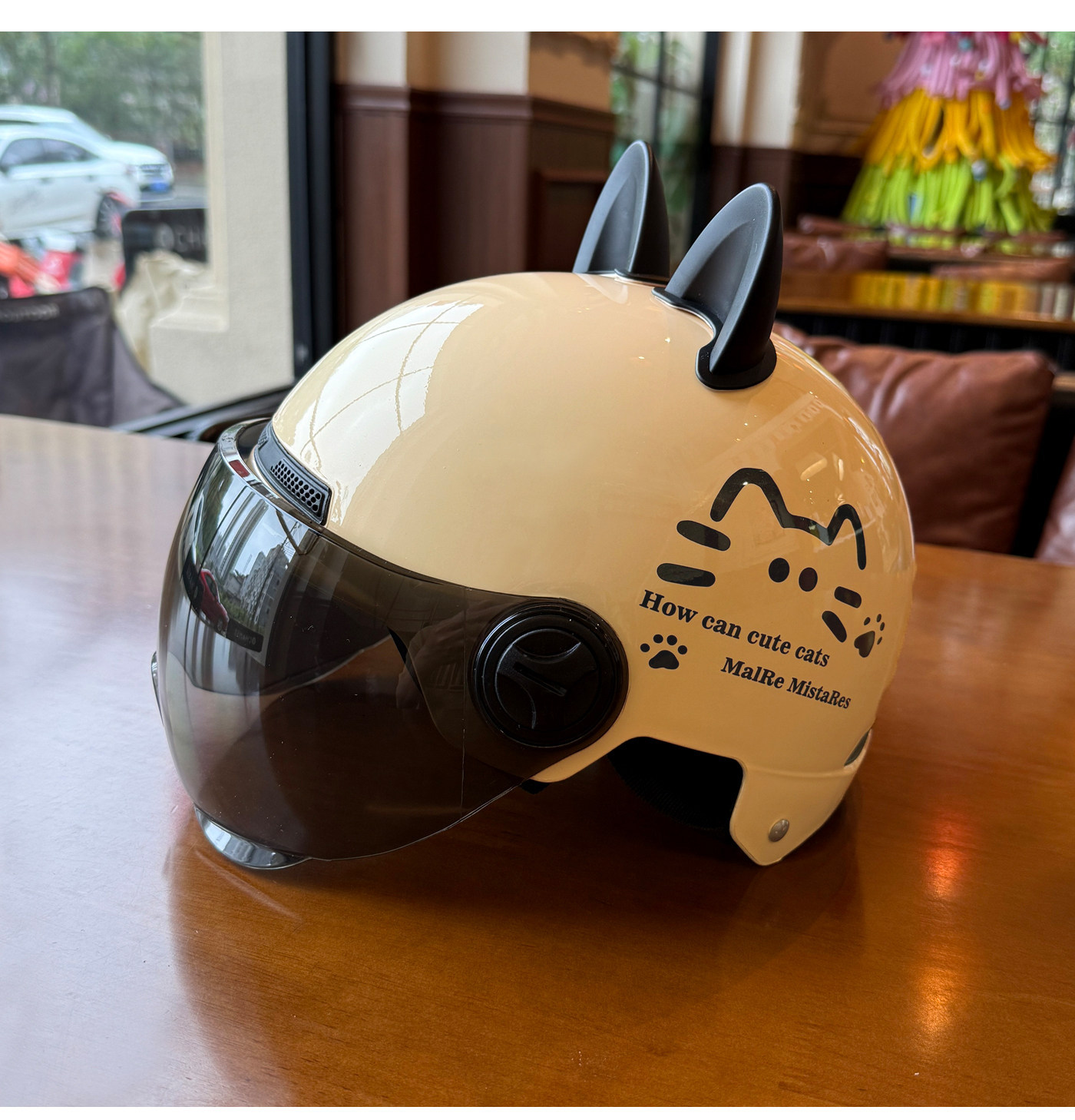 Simple Cat Design C Certified Electric Vehicle Helmet National Standard Summer Women's Electric Scooter Safety Helmet Four Seasons Sun Protection Half Helmet