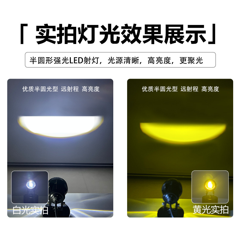 Motocicleta foco pequeño cañón de acero faro led láser coche eléctrico lente externa pavimentación súper brillante luz auxiliar de luz fuerte image 3