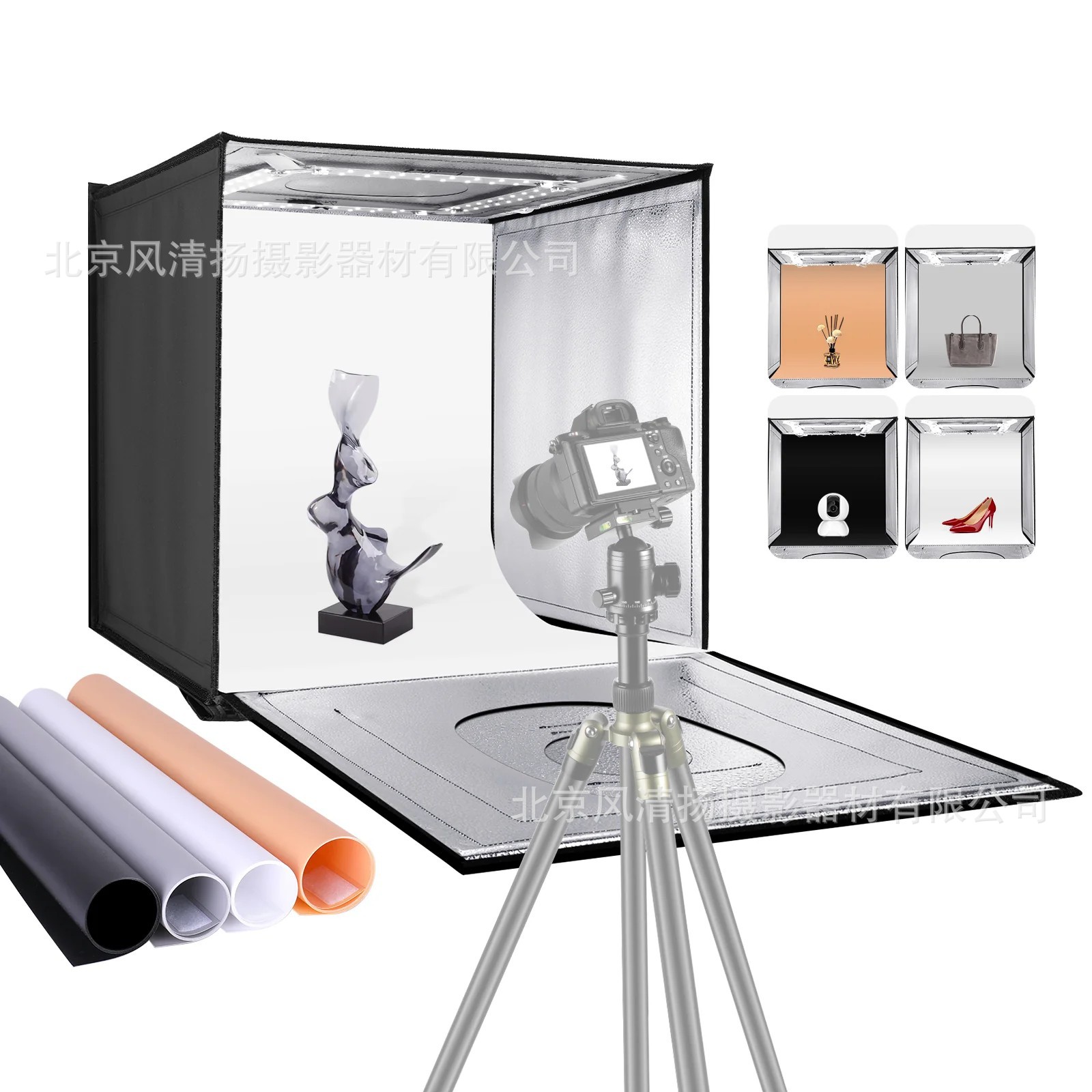 Newer 40/50/60cm dimmable led studio light fill light soft light box suit background cloth