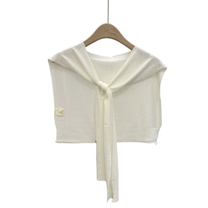 Nuevo estilo coreano Dongdamen sólido chale de punto para mujeres primavera y otoño con cardigans delgados de verano bufandas de nudos