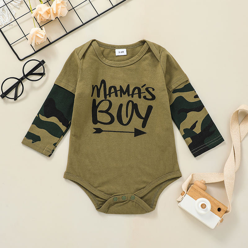Fashion Camouflage Three-piece Baby Long-sleeved Romper Trousers Suit Wholesale Nihaojewelry display picture 4