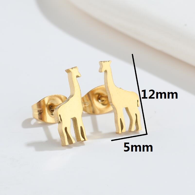 Cute Animal Titanium Steel Ear Studs Plating No Inlaid Stainless Steel Earrings display picture 1