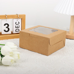 Disposable paper cupcake packaging boxes, kraft paper boxes for Snowy Mooncakes, mochi, egg yolk pastries, and tartlets—wholesale available