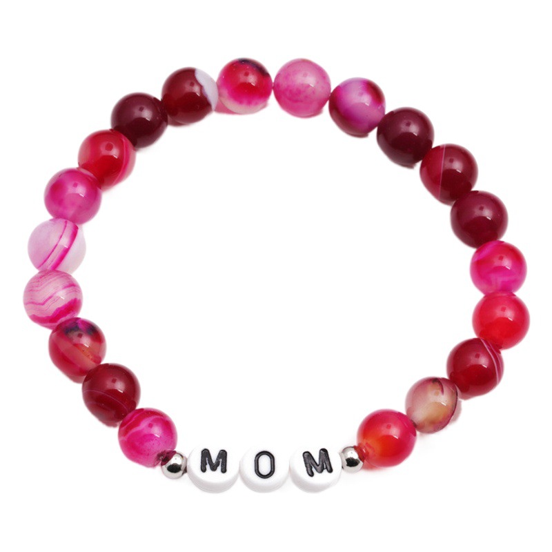 Europa y América simple transfronteriza Rose línea roja ágata pulsera de cuentas MAMA pulsera de cuentas del Día DE LA Madre pulsera para las mujeres