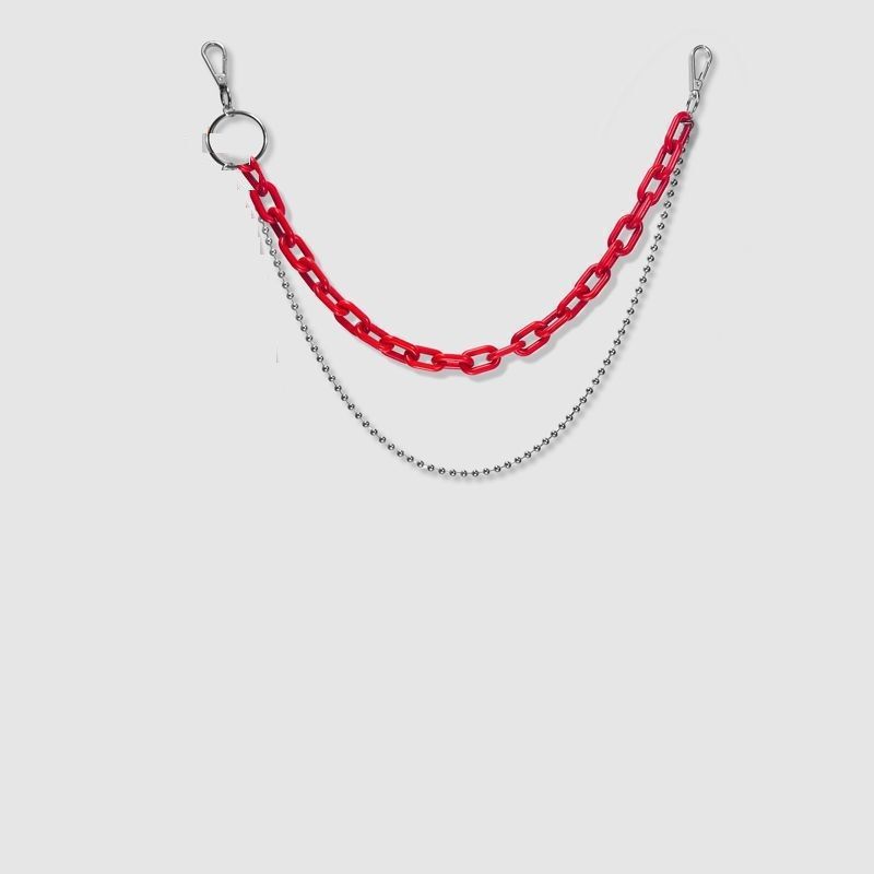 ヒップホップパンツチェーンアクセサリーインハイストリートアクセサリー蛍光樹脂パンツチェーンスクエアスカーフメンズメタルウエストチェーン女性ウエスト卸売|undefined