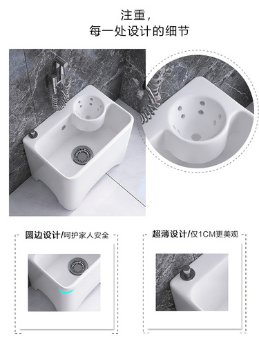 Ceramic swivel mop bucket pool balcony mop basin bathroom floor mop pool with built-in drainage basket mop bucket floor mop bucket