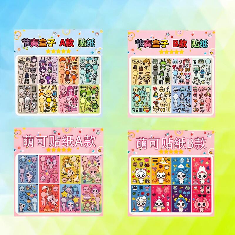 女の子と子供向けの既製のドレスアッププリンセスステッカー、知育玩具、手作りの漫画ステッカー、キラキラメイクアップステッカー|undefined